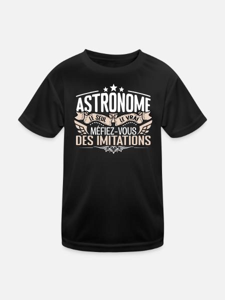 Astronome le seul Astronome le vrai Astronome - T-shirt sport Enfant - noir - Devant