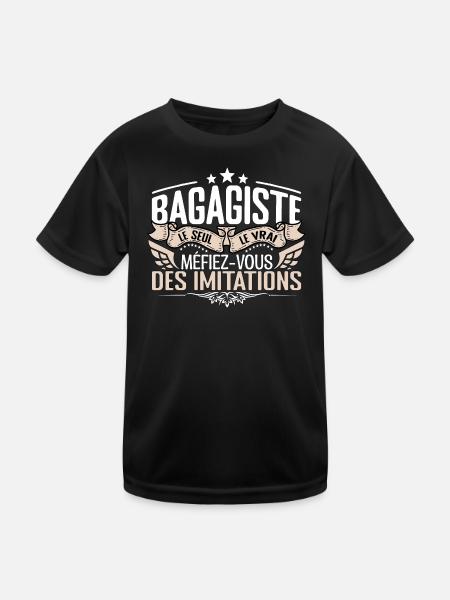 Bagagiste le seul Bagagiste le vrai Bagagiste - T-shirt sport Enfant - noir - Devant