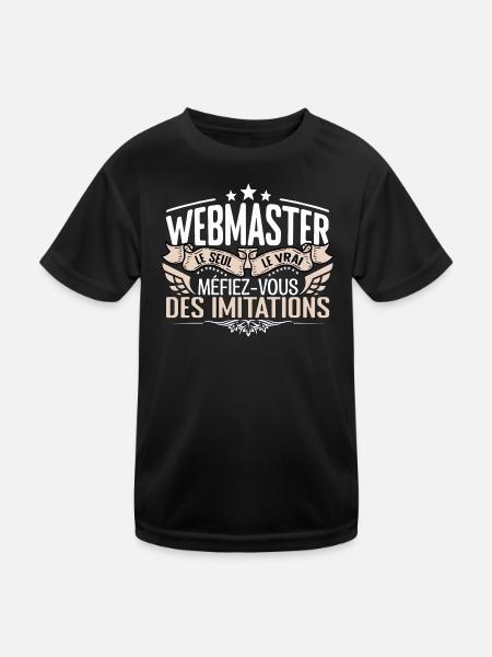 Webmaster le seul Webmaster le vrai Webmaster - T-shirt sport Enfant - noir - Devant