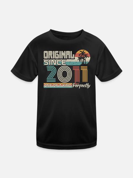 2011 anniversaire 2011 né en 2011 anniversaire - T-shirt sport Enfant - noir - Devant