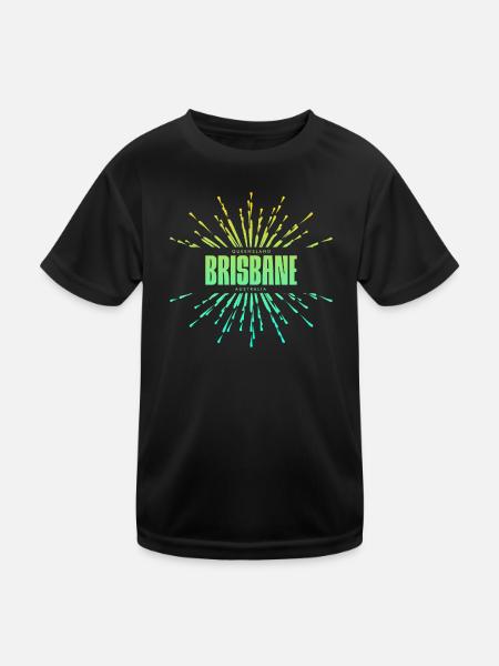 Brisbane Queensland Australien - Kinder Funktions-T-Shirt - Schwarz - Vorne
