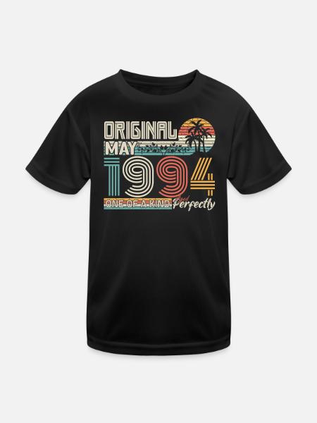 May 1994 anniversary May 1994 gift 1994 - Kids Functional T-Shirt - black - Front