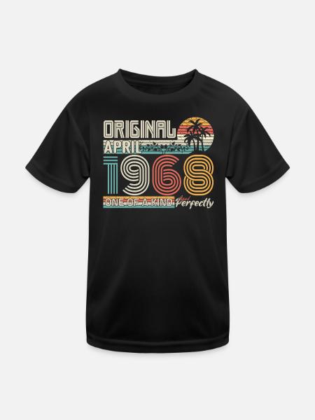 April 1968 anniversary April 1968 gift 1968 - Kids Functional T-Shirt - black - Front