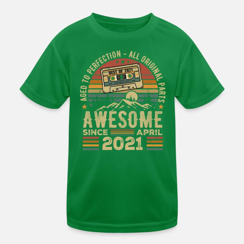 April 2021 Vintage Retro Geburtstagsgeschenk Kinder Funktions-T-Shirt