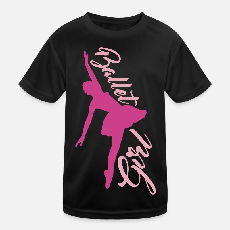 Ballet Dancer Girl Kids Functional T-Shirt