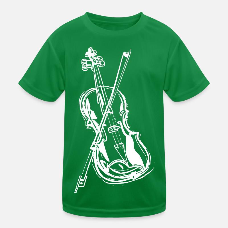 Violin Drawing Kids Functional T-Shirt