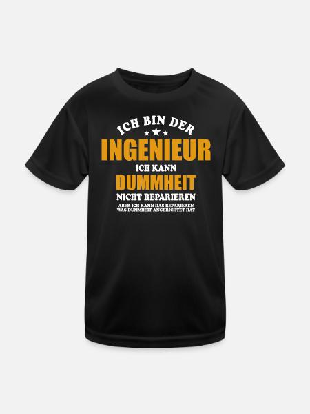 Ingenieur - ich kann Dummheit nicht reparieren - Kinder Funktions-T-Shirt - Schwarz - Vorne
