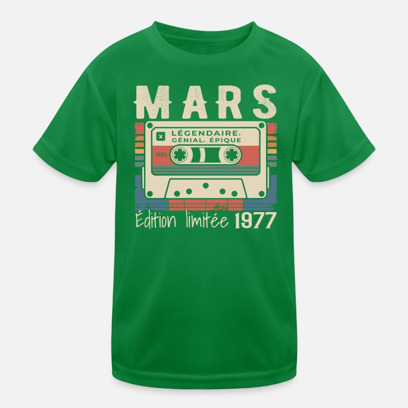 Anniversaire 1977 Mars 1977 né en Mars 1977 T-shirt sport Enfant