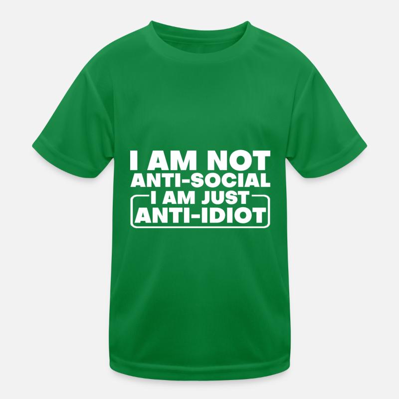 Je ne suis pas antisocial Je suis juste anti-idiot 2 T-shirt sport Enfant