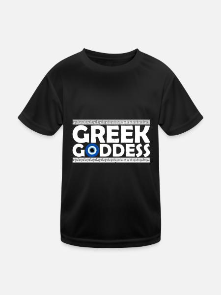 Griechenland Urlaub Flagge Balkan Korfu Athen - Kinder Funktions-T-Shirt - Schwarz - Vorne
