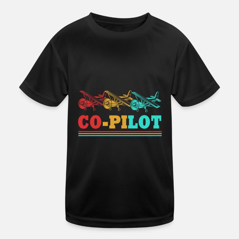 Pilot Airplane Kids Functional T-Shirt