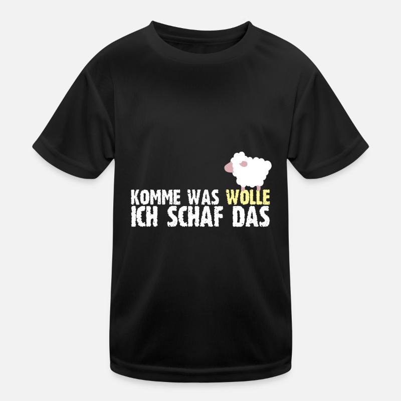 Komme Was Wolle Ich Schaf Das Baumwolle Bauer - Kinder Funktions-T-Shirt - Schwarz
