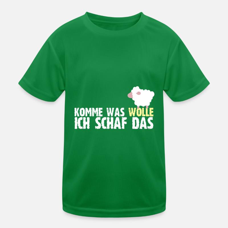 Komme Was Wolle Ich Schaf Das Baumwolle Bauer Kinder Funktions-T-Shirt