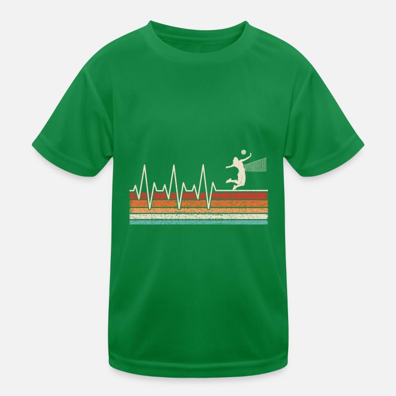 Volleyball player heartbeat Kids Functional T-Shirt