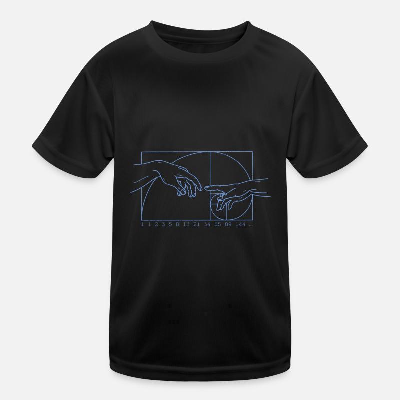 Math Art Geometry Fibonacci Spiral Kids Functional T-Shirt
