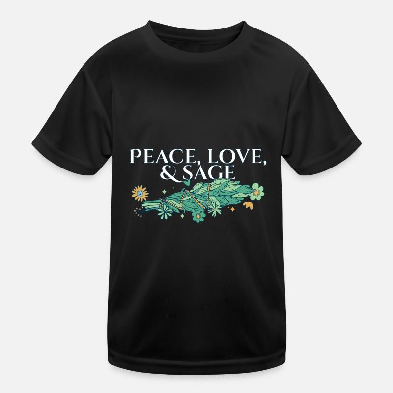 Bâtons de paix, d'amour et de sauge, guérison, combustion T-shirt sport Enfant