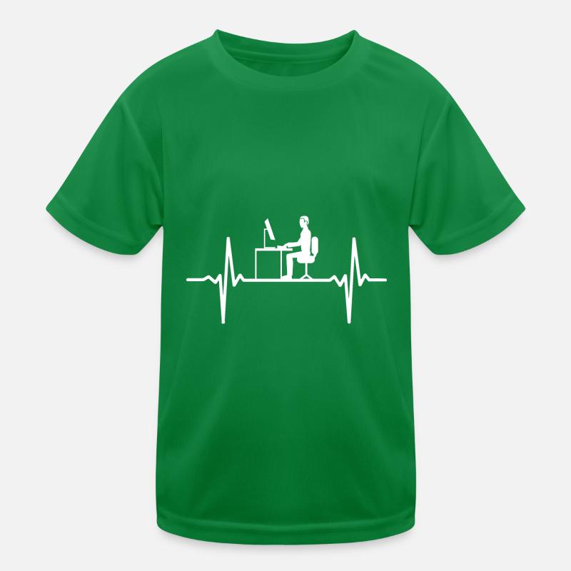 Computer Heartbeat Gamer Programmierer Programmierer Büro Kinder Funktions-T-Shirt