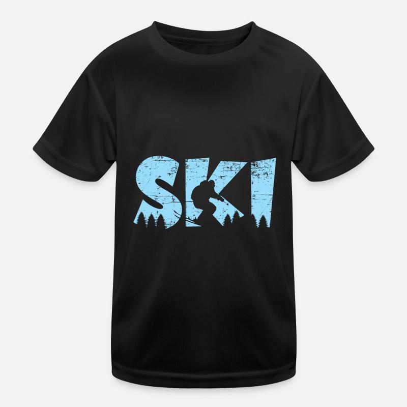Skier Blue Vacances de ski T-shirt sport Enfant