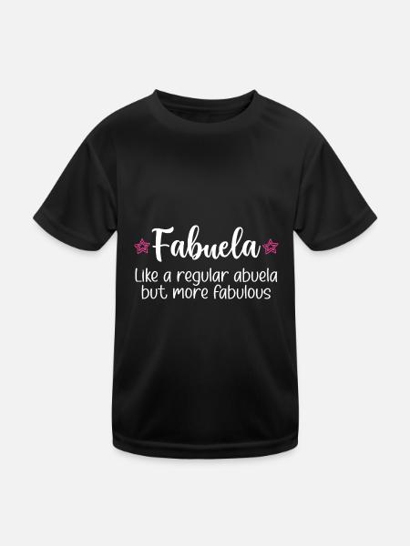 Fabuela Fabelhafte Abuela Spanische Oma - Kinder Funktions-T-Shirt - Schwarz - Vorne