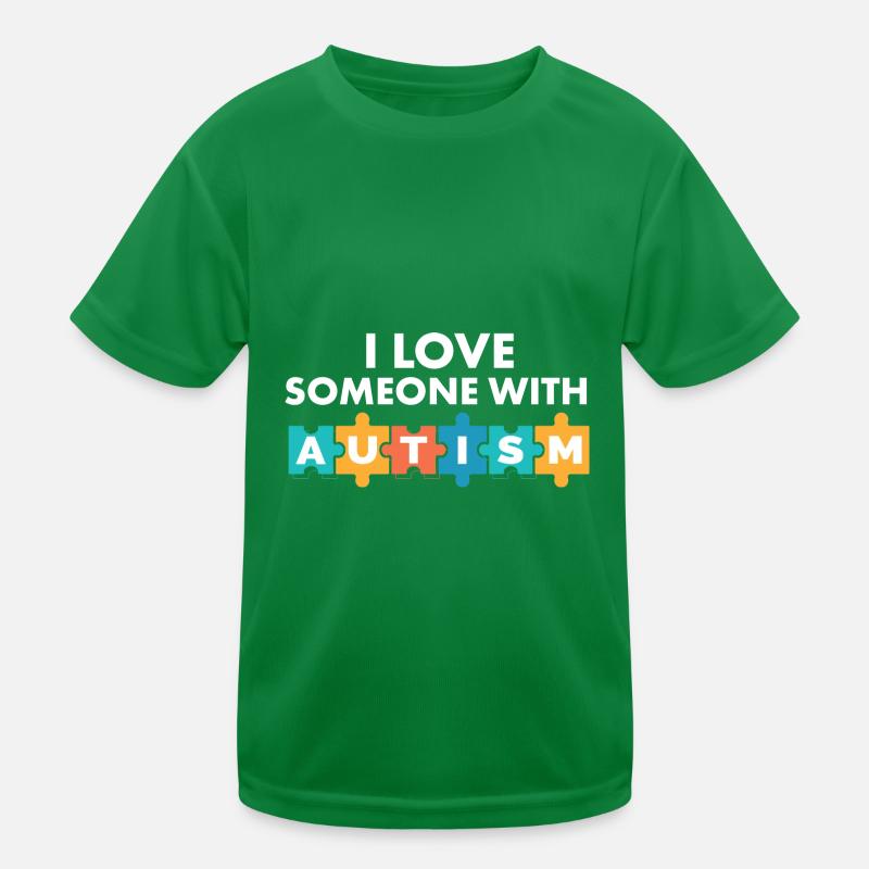 I Love Someone With Autism Awareness Month Puzzle Kids Functional T-Shirt
