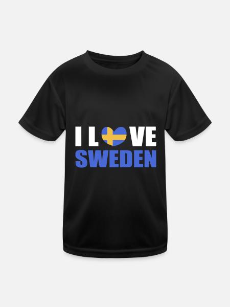 Schweden Schwedisch - Kinder Funktions-T-Shirt - Schwarz - Vorne