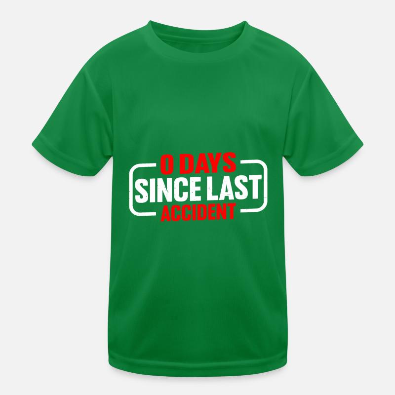 0 Days Since Last Accident 7 Kinder Funktions-T-Shirt