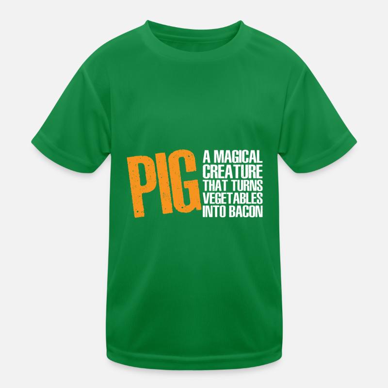 Pig, A Creature That Turns Vegetables Into Bacon 8 Kinder Funktions-T-Shirt