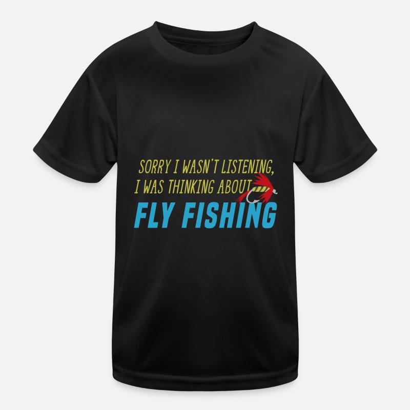 Penser à la pêche à la mouche T-shirt sport Enfant