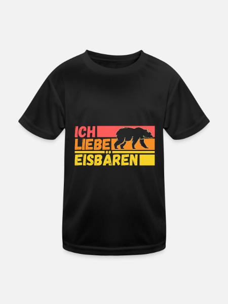 Eisbär Eisbären - Kinder Funktions-T-Shirt - Schwarz - Vorne