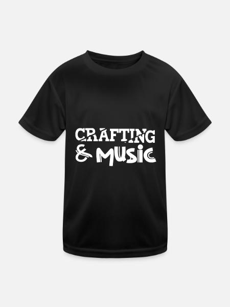 Crafting and Music Hobby Designer Scrapbooking - Kids Functional T-Shirt - black - Front