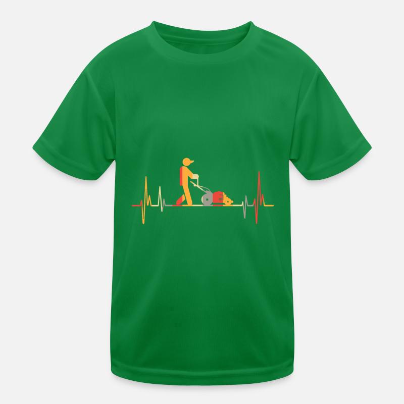 Vintage Herzschlag Rasenmäher Gartenarbeit Gärtner Kinder Funktions-T-Shirt