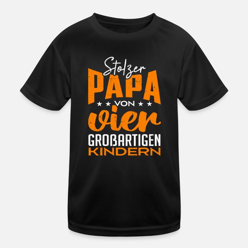 Stolzer Papa von vier Kindern Kinder Funktions-T-Shirt