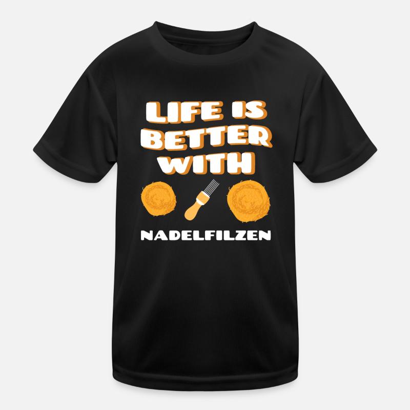 Felting with needles Needle felting Needle felting Kids Functional T-Shirt
