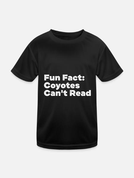 Coyote Can't Read Funny Animal Pun Humor Animal - Kinder Funktions-T-Shirt - Schwarz - Vorne