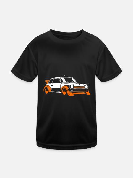 Rallye-Fahrzeug - Kinder Funktions-T-Shirt - Schwarz - Vorne