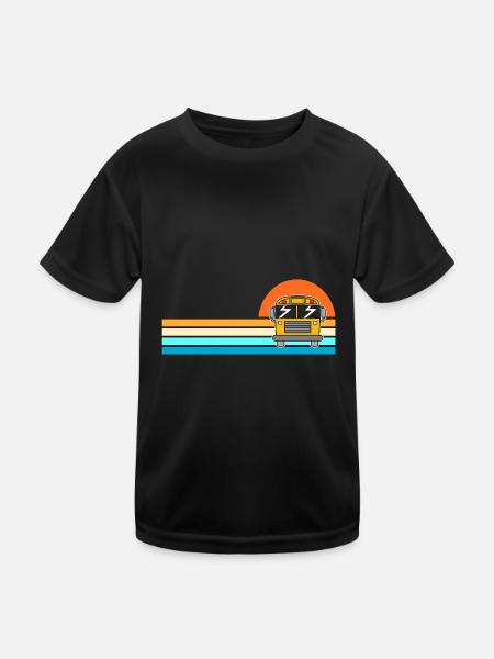 Schulbusfahrer Schulbus - Kinder Funktions-T-Shirt - Schwarz - Vorne