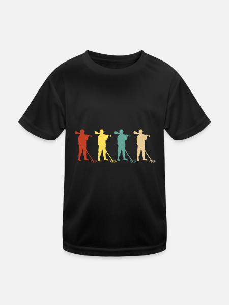Metal Detector Sondeln Vintage Sondler - Kids Functional T-Shirt - black - Front