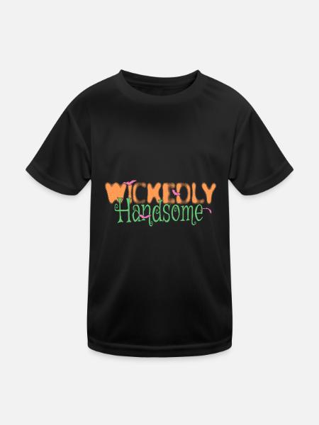 Zauberhaft gut aussehend - Wickedly handsome - Kinder Funktions-T-Shirt - Schwarz - Vorne