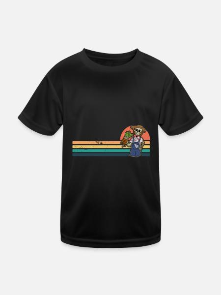 Skelett Spooky Gärtner Gärtnerei Hobby Blumen - Kinder Funktions-T-Shirt - Schwarz - Vorne