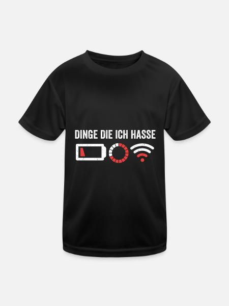 Dinge die ich hasse - Kinder Funktions-T-Shirt - Schwarz - Vorne