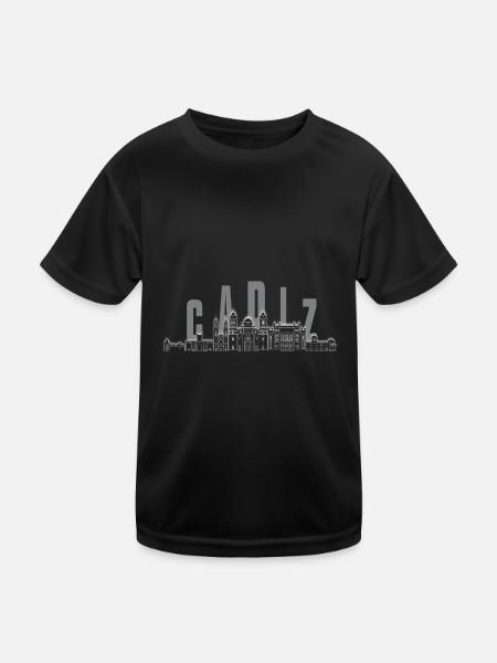 Skyline de Cadix - T-shirt sport Enfant - noir - Devant