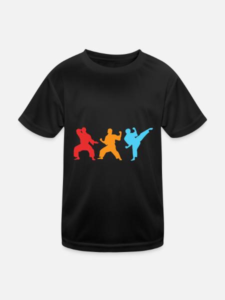 Jiu Jitsu Selbstverteidigung - Kinder Funktions-T-Shirt - Schwarz - Vorne