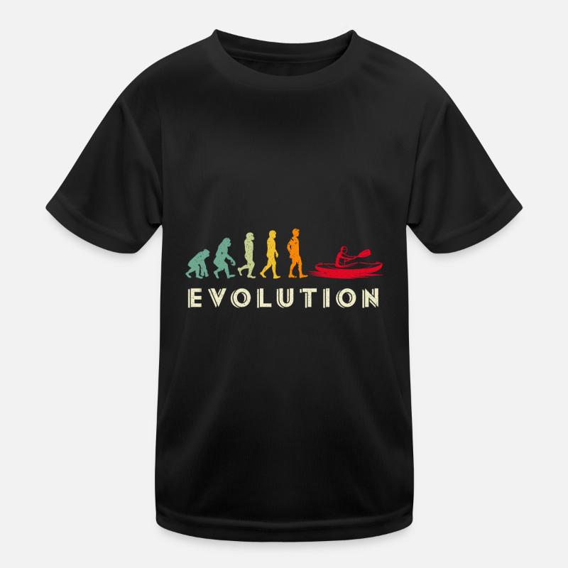 Kajak Evolution - Kinder Funktions-T-Shirt - Schwarz