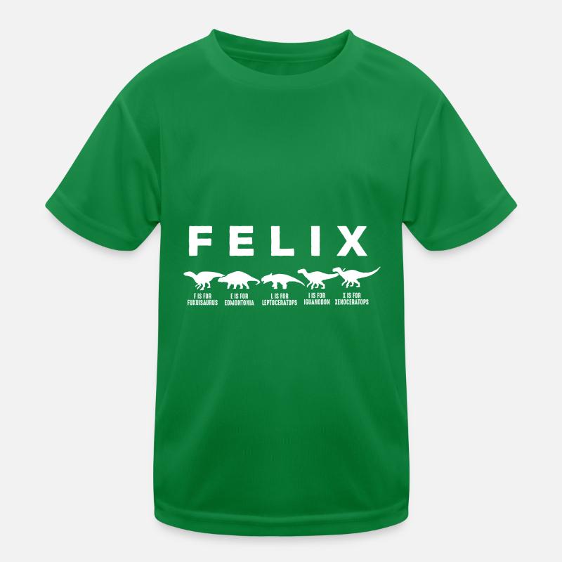 FELIX Cooler Dino Name Dinosaurier Kinder Funktions-T-Shirt