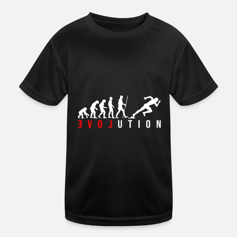 Sprinter Sprint Läufer LOVE in rot mit Evolution Kinder Funktions-T-Shirt