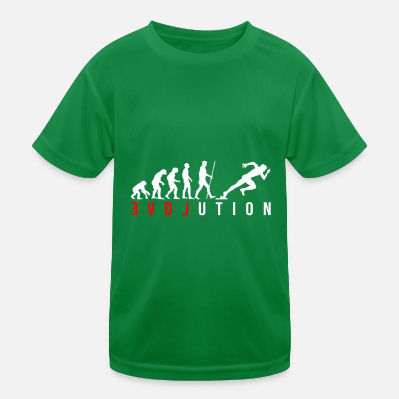 Sprinter sprint coureur LOVE en rouge avec l’évolution T-shirt sport Enfant