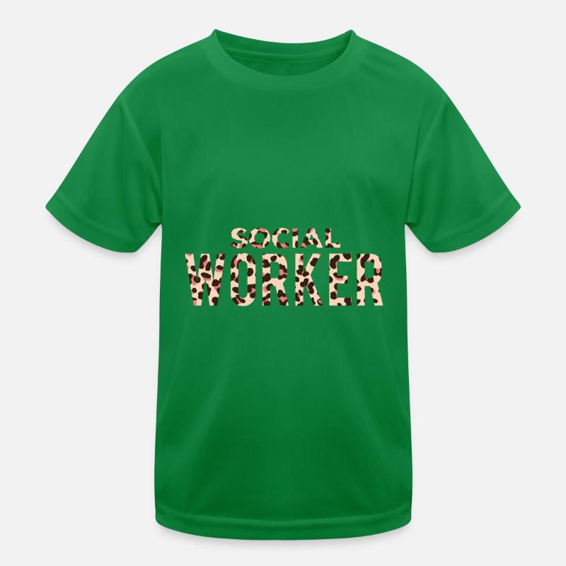 Leopard Sozialarbeiter Witzige Berufsbezeichnung S Kinder Funktions-T-Shirt
