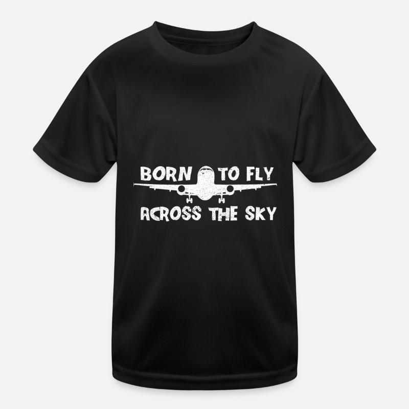 Pilot Airplane Flying Runway Kids Functional T-Shirt