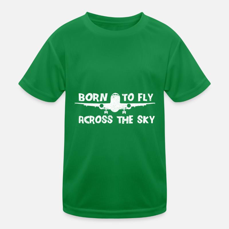 Pilot Airplane Flying Runway Kids Functional T-Shirt