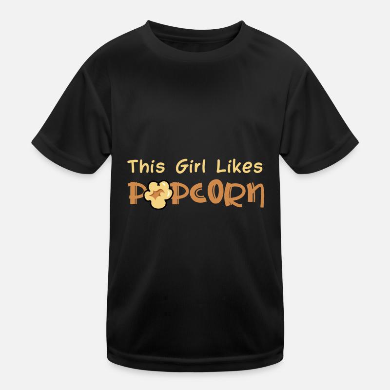 Fille aime les films de pop-corn Manger du maïs T-shirt sport Enfant